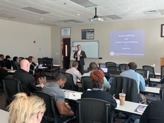 Twenty-two state and local officers from nine different agencies participated in the Federal Law Enforcement Training Centers, Human Trafficking Awareness Training in Charlotte, NC, on Dec. 5, 2023.