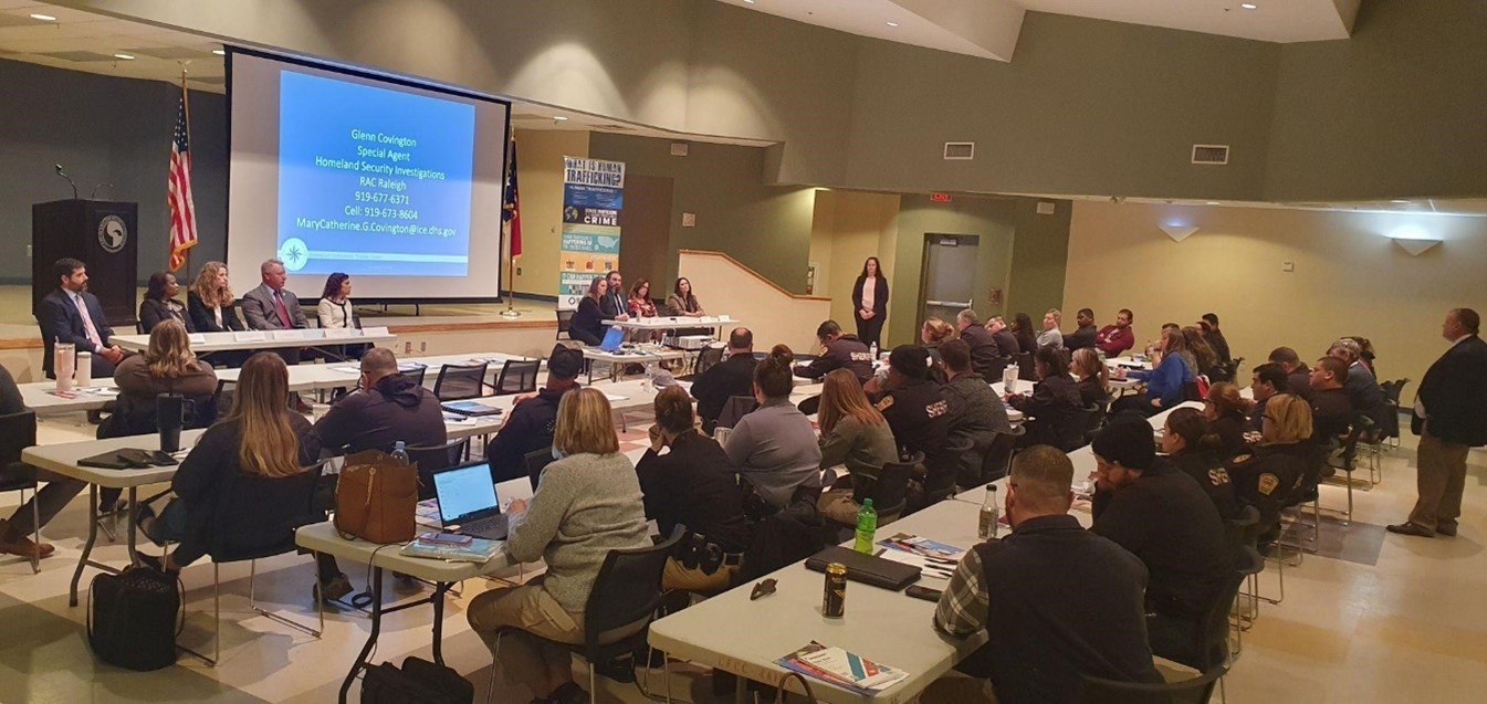 Forty-two state and local officers from fifteen different agencies participated in the Federal Law Enforcement Training Centers, Human Trafficking Awareness Training in Wilmington, NC, on Dec. 7, 2023.