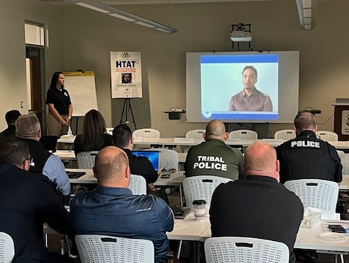 FLETC Instructor Jennifer Calarco presents the Human Trafficking Awareness Training in Shelbyville, MI, May 28, 2025. (courtesy photo)
