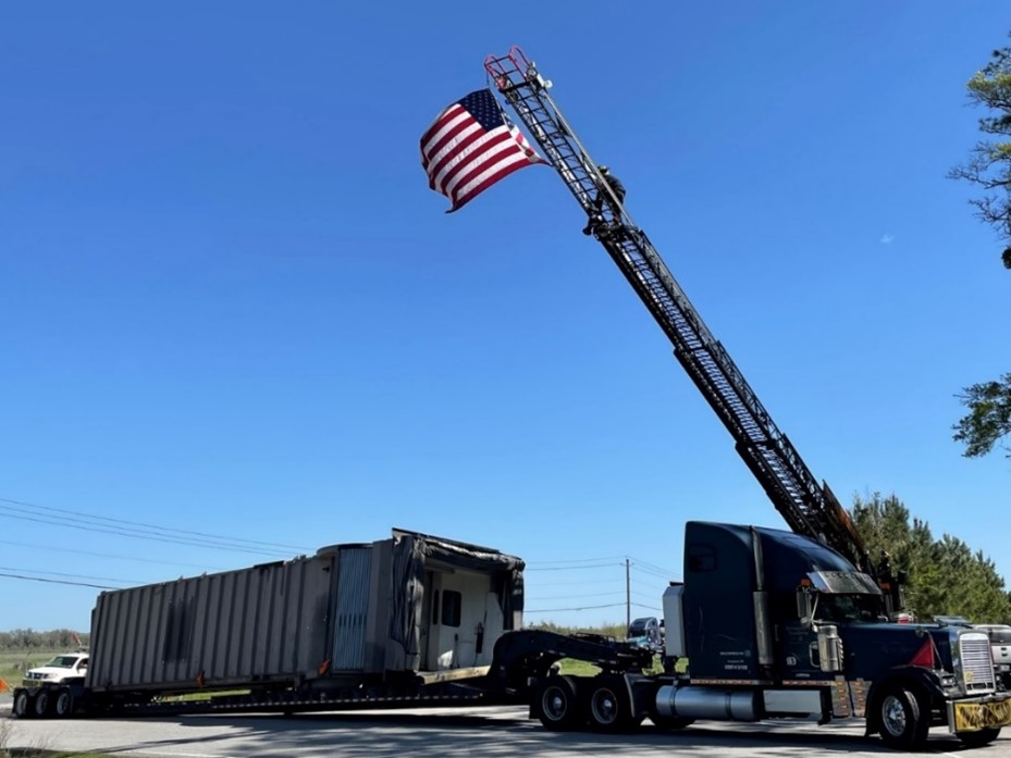 Jetway 17 arrives at Glynco