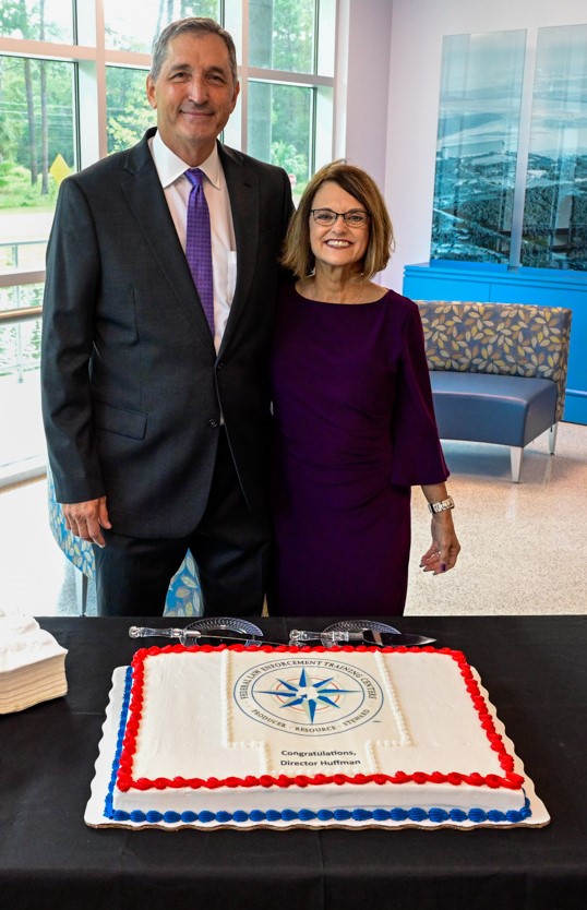 Federal Law Enforcement Training Centers (FLETC) Director Benjamine C. Huffman and his wife, Kristie Huffman at his Swearing In Ceremony at FLETC-Glynco, GA, on October 5, 2023. (Photo by David Tucker, FLETC/OPA)