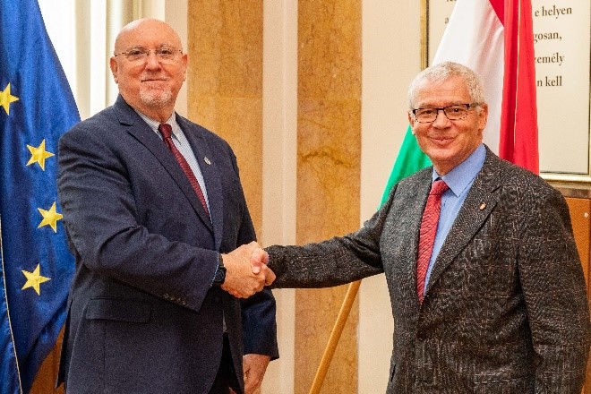 Scott Donovan with the Prosecutor General of Hungary. (Photo courtesy of Scott Donovan)