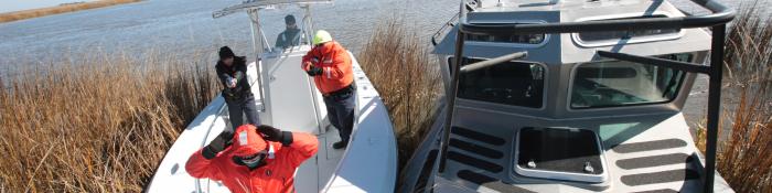 Students participate in marine training.